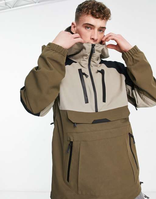 Volcom – Brighton – Khakifärgad skidjacka i anorakmodell 