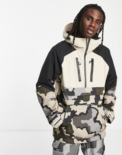 Volcom Brighton pullover ski jacket in camo ASOS