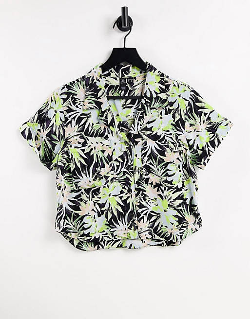 Volcom Can't BeTamed co-ord shirt in tropical print