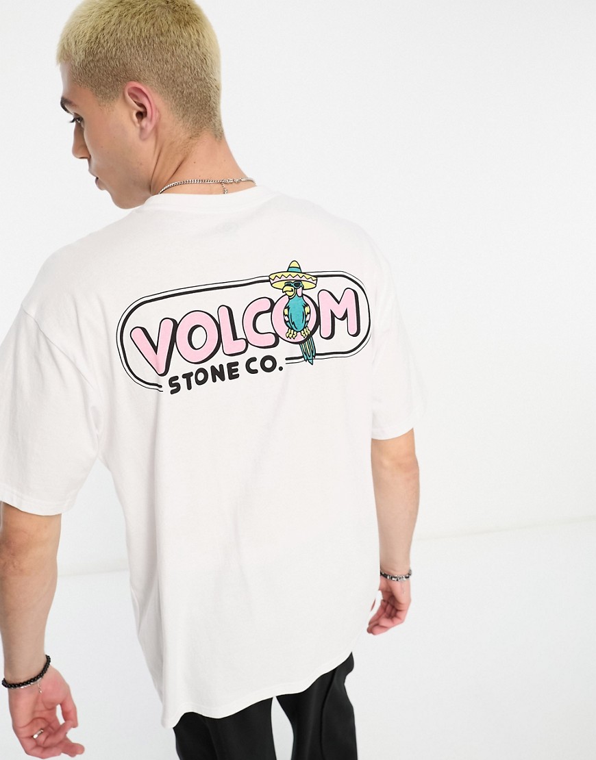 Volcom chelda back print t-shirt in white