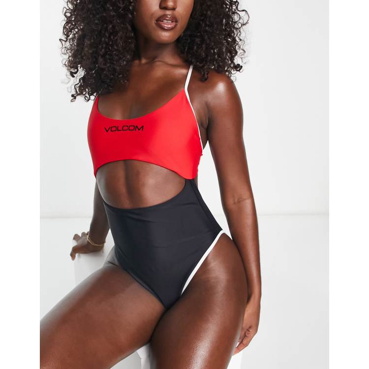 Volcom black one piece swimsuit sales