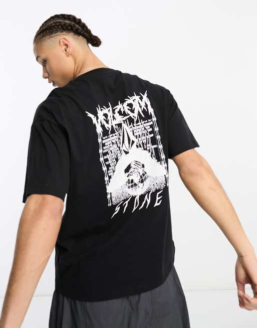 Volcom Edener t shirt with back print in black ASOS