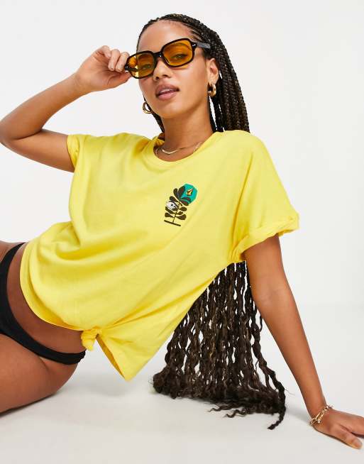 Volcom Frontye t oversized t shirt in yellow, 4 of 4