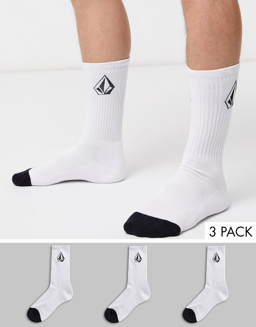 Volcom Full Stone 3-pack sock in white