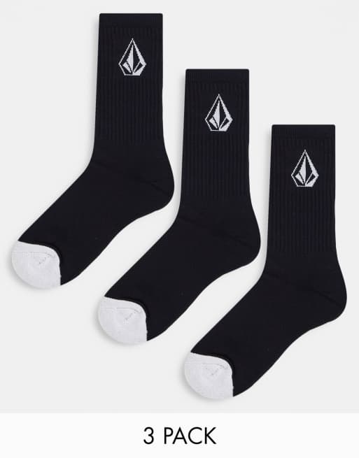 Volcom - Full Stone - Pakke med 3 par sorte sokker