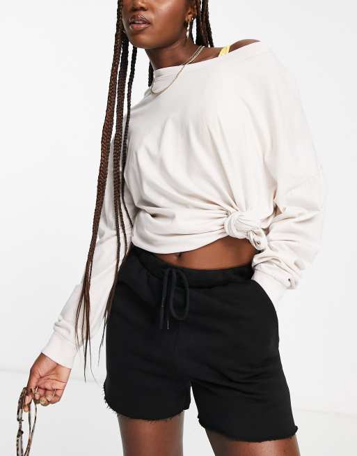 Volcom - Iconic - Cremefarvet oversized langærmet top
