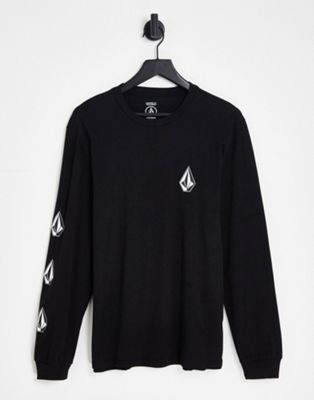 Volcom Iconic Stone long sleeve t-shirt in black - ASOS Price Checker