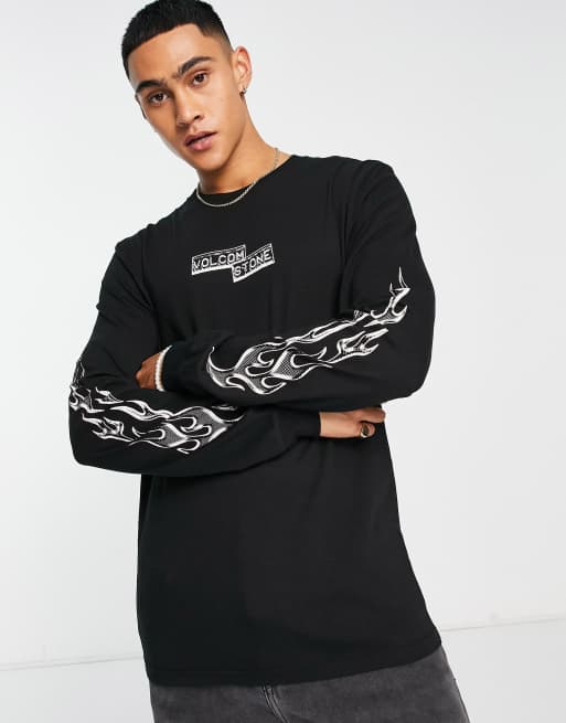 Volcom – Ignighter – Langärmliges Shirt in Schwarz 