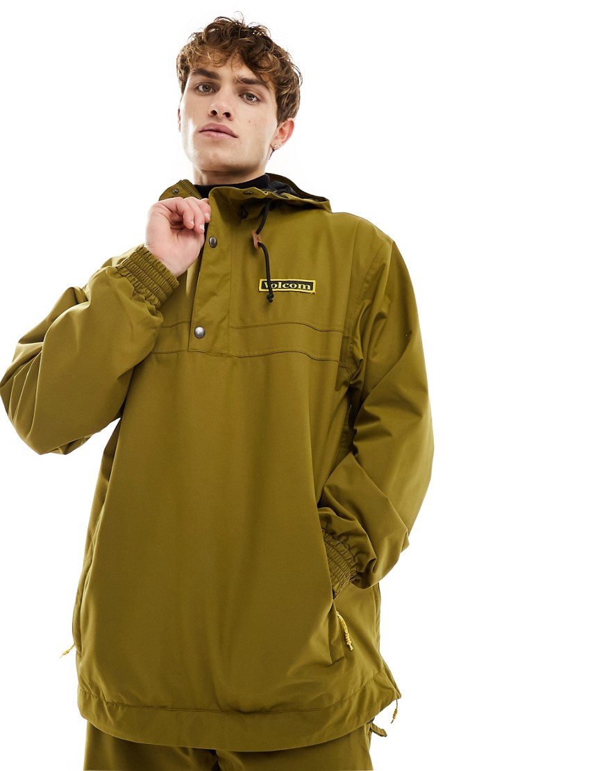 Volcom Longo pullover ski jacket in khaki-Green