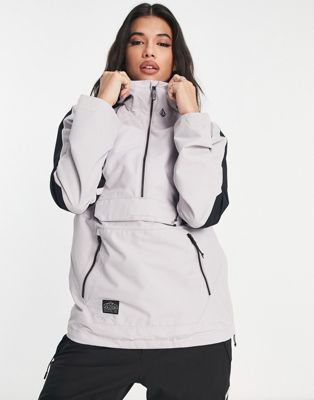 Volcom mirror pullover ski jacket in grey
