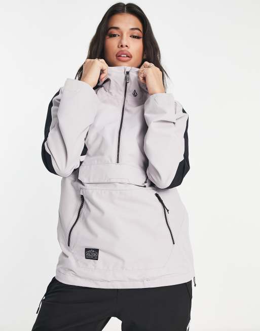 Volcom mirror pullover ski jacket in grey