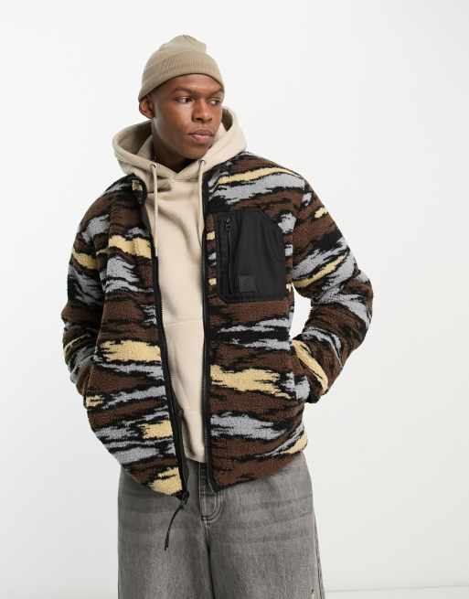 Volcom - Muzzer Fuzzar - Fleece i brunt camouflage-print 