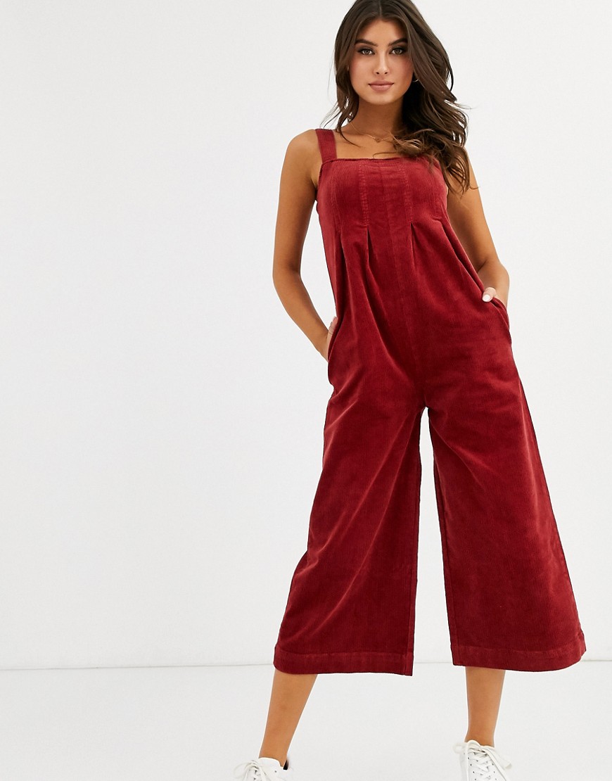 Volcom Oh My Cord jumpsuit in rust-Red