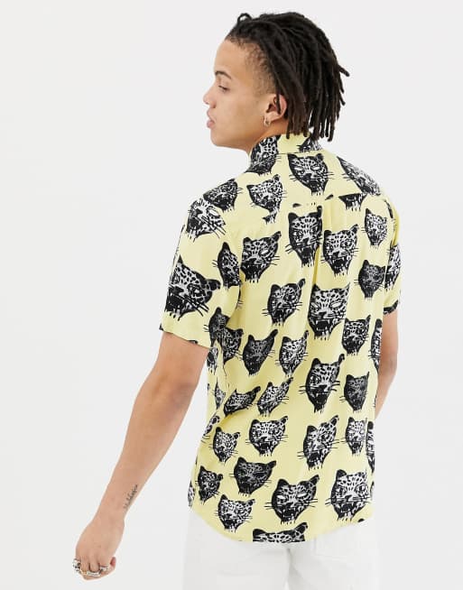 Volcom Ozzie Chemise motif chat Citron vert ASOS