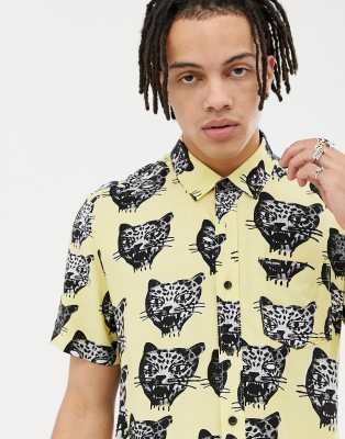 Volcom Ozzie Chemise A Motif Chat Citron Vert Asos