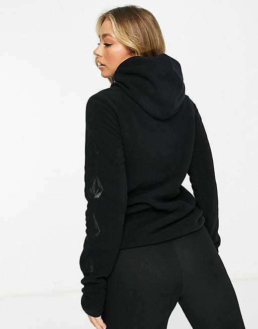 Women Volcom polartec hoodie in black 