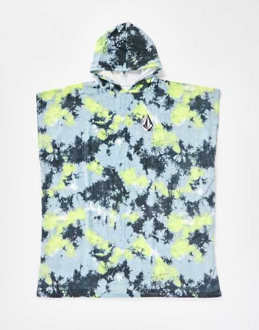 Volcom Rook poncho towel in tie dye black
