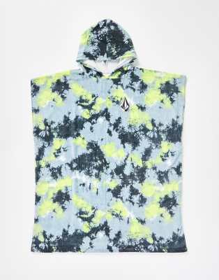 Volcom - Rook - Serviette style poncho effet tie-dye - Noir