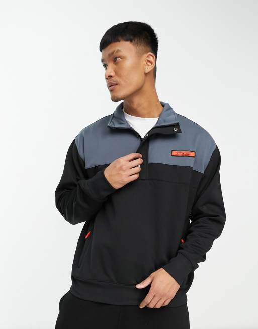Volcom - She - Sort fleece med 1/4 knapstolpe 