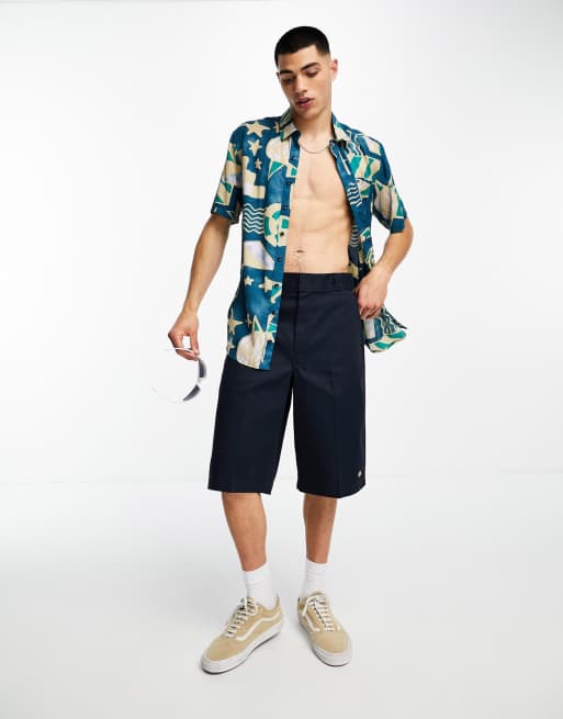 Volcom shirt with geo print in teal (part of a set)
