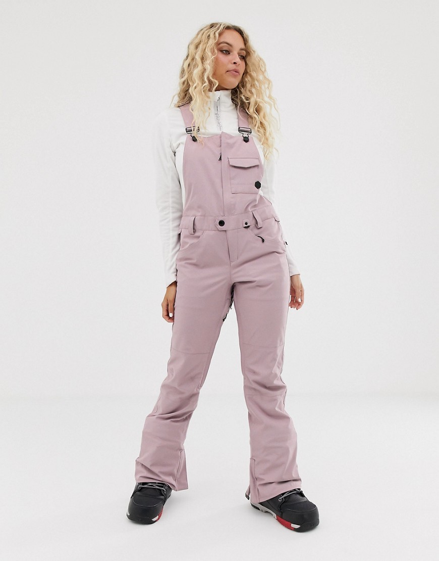Volcom Snow Swift bib overall pant in lilac-Pink