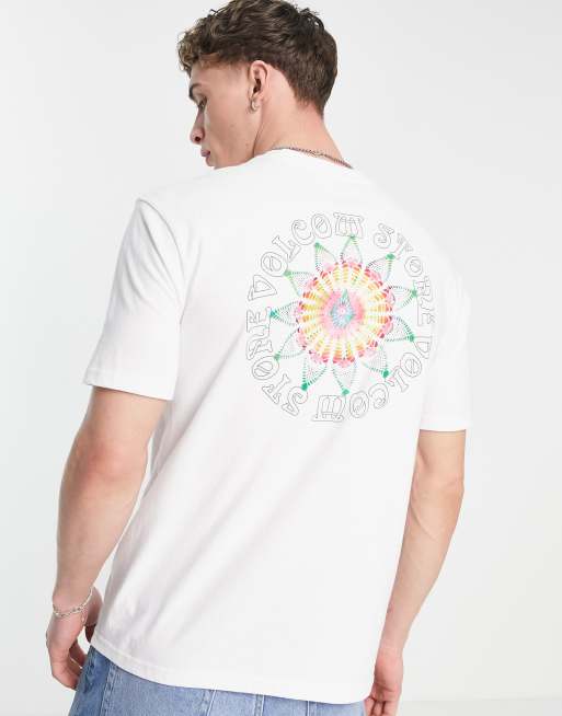 Volcom – Star Shields – Biały T-shirt z nadrukiem na plecach