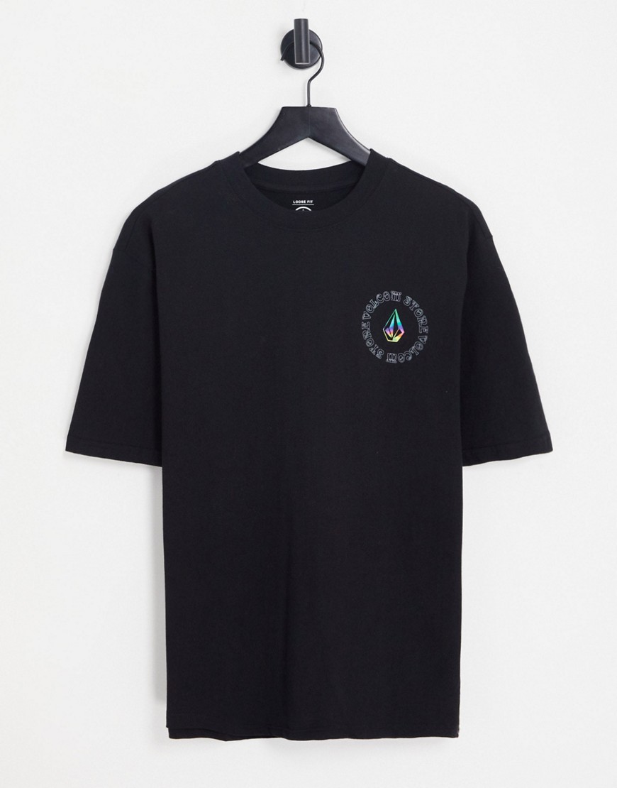 Star Shields - T-shirt nera con stampa sul retro-Nero - Volcom T-shirt donna  - immagine3
