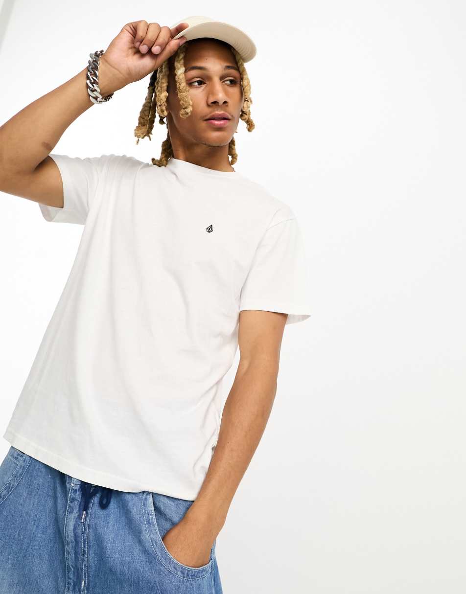 Hollister tech retro logo blocking t-shirt in white/gray marl, ASOS