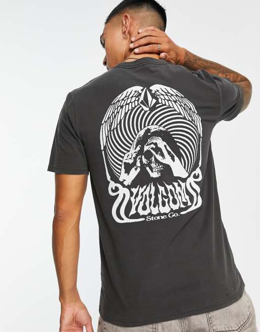 Volcom Subterraner back print t shirt in black