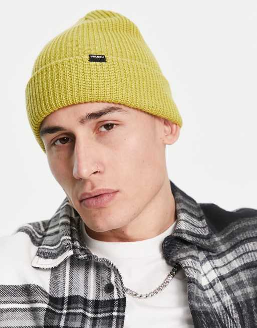 Volcom – Sweep – Gefütterte Strickmütze in Gold