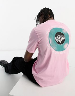Volcom t-shirt with LP back print in pink - ASOS Price Checker