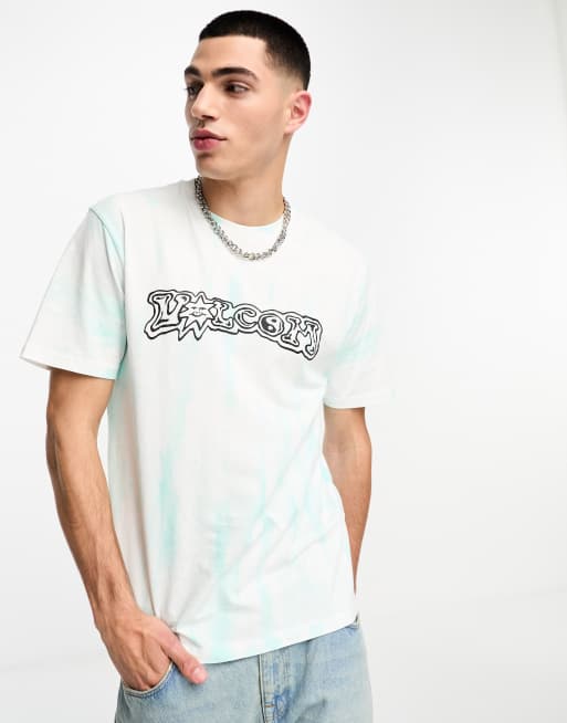 Volcom - T-shirt med 'trippin'-print i blå batik