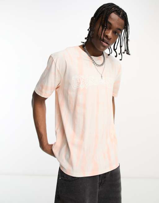 Volcom – T-Shirt mit Batikmuster in Orange in fließender Optik