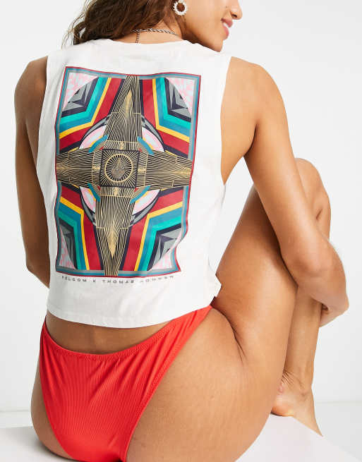 Volcom - Thomas Hooper - Crop T-shirt met print op de rug in wit 