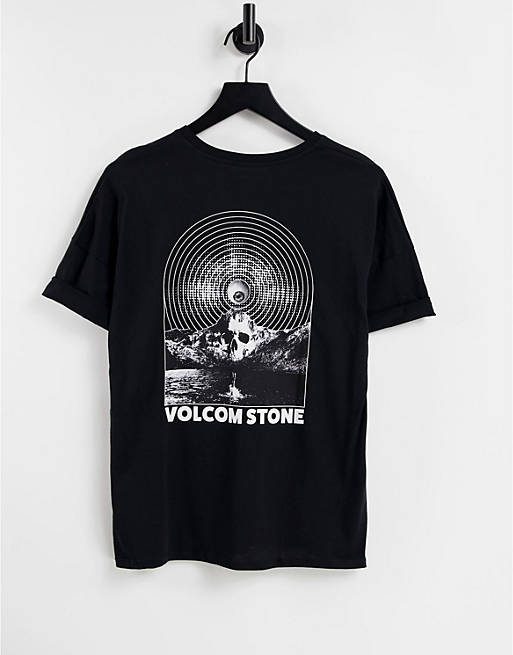 Tops Volcom Voltrip oversized t shirt in black 