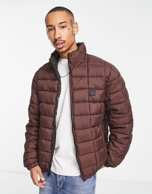 Volcom Waltzzered puffer jacket in brown