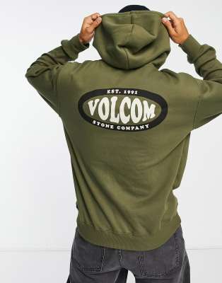 高級百貨店 ボルコム Volcom Watanite back print hoodie in khaki