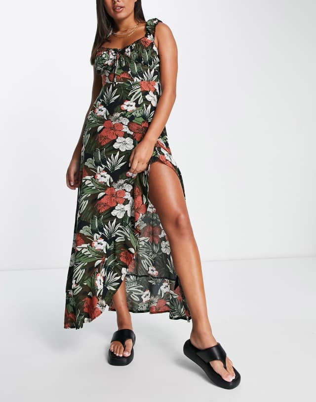 Volcom X Co Co Ho maxi summer dress in tropical print