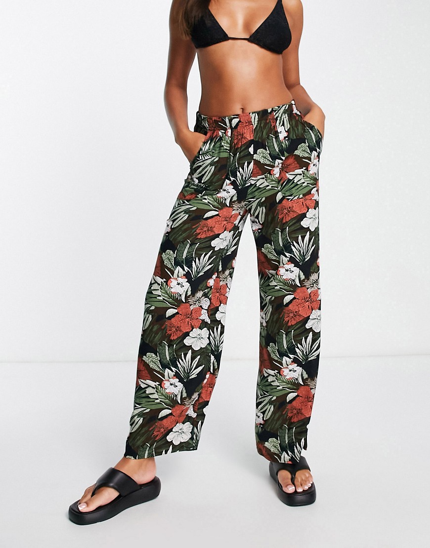 Volcom X Co Ho oversized beach pants in tropical print-Multi