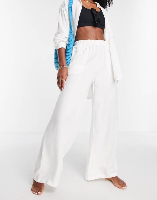 Volcom X CoCo Ho beach trouser co ord in white