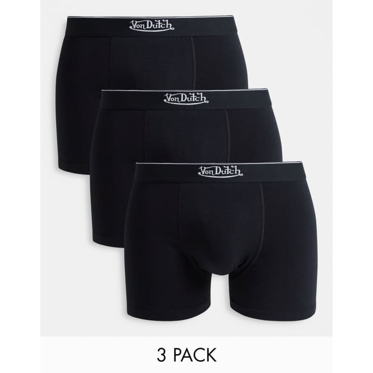 Von Dutch 3 pack boxers in black ASOS