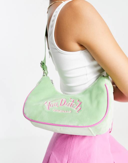 Von Dutch – Amy – Zielona aksamitna torebka na ramię, 4 z 4