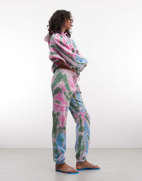 Von Dutch baggy jogger bottoms in tie dye co-ord - view 1
