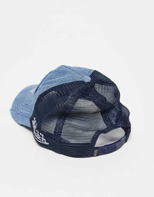 Von Dutch - Blå trucker-kasket i denim med slid , 3 af 3