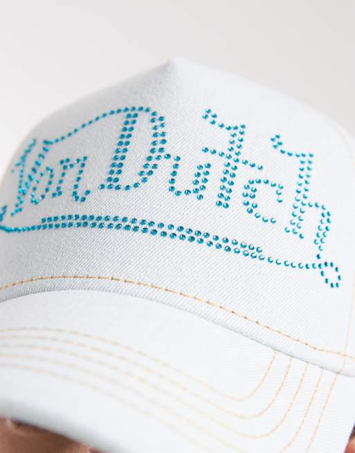 Von Dutch bling trucker cap in denim blue, 2 of 3