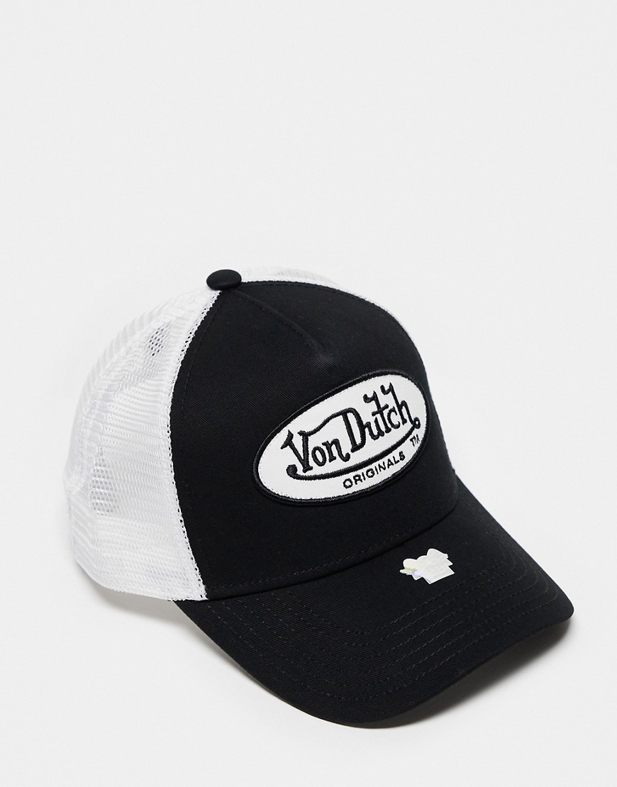 Von Dutch boston trucker cap in black and white