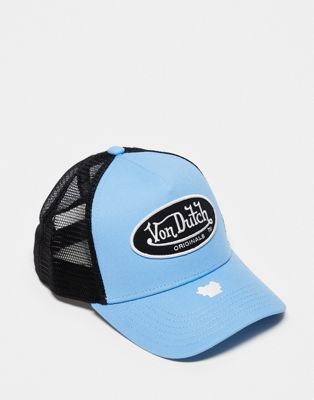 Von Dutch boston trucker cap in blue and black