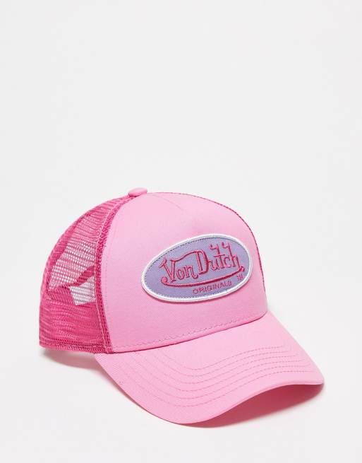 Von Dutch Boston trucker cap in pink and purple | ASOS