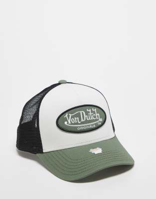 Von Dutch - Boston - Trucker-Kappe in Weiß und Khaki