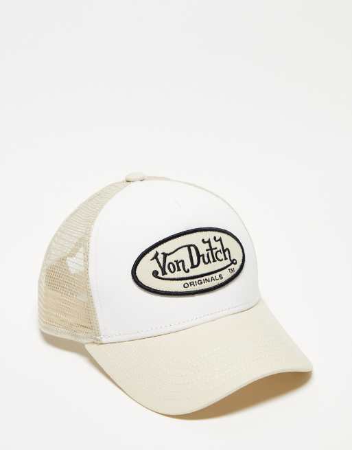 Von Dutch - Boston - Truckerpet in wit en beige